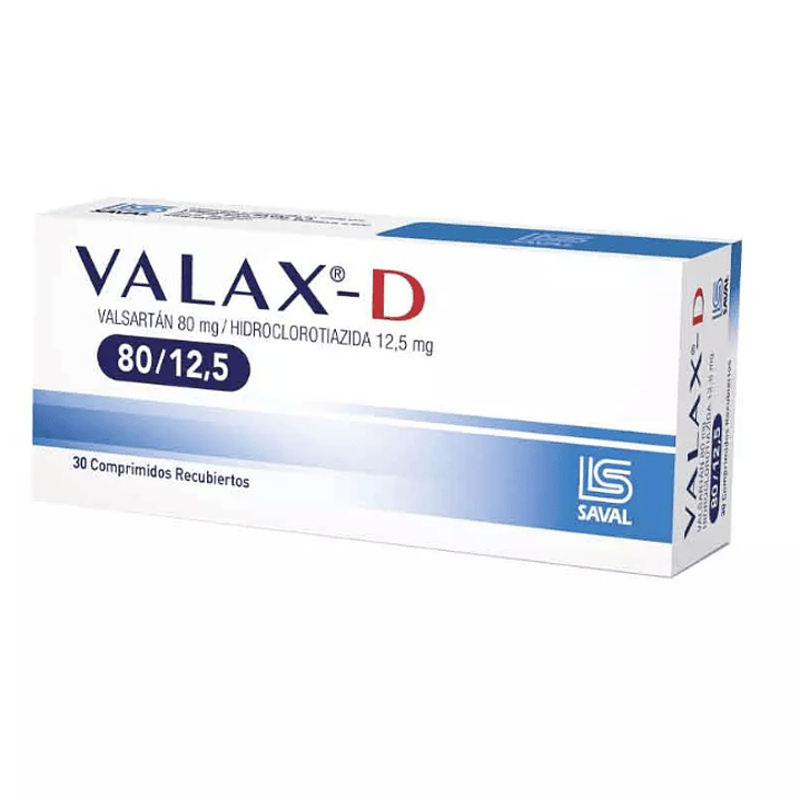 Valax-D Valsartán 80/12,5 30 Comprimidos recubiertos. 1