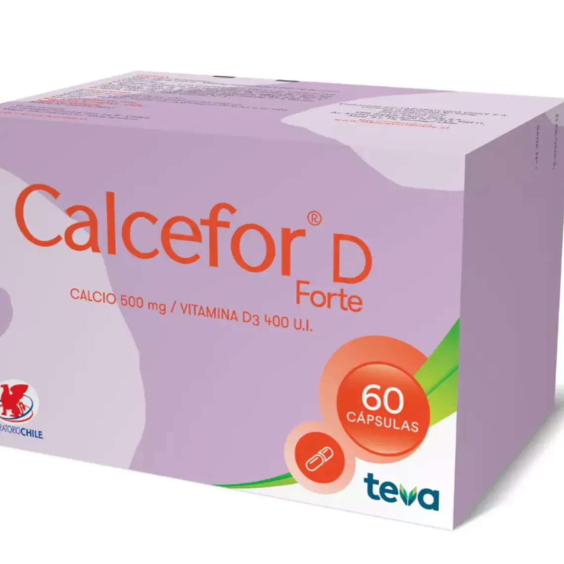 Calcefor D Forte Calcio Vitamina D3 60 Cápsulas. 1