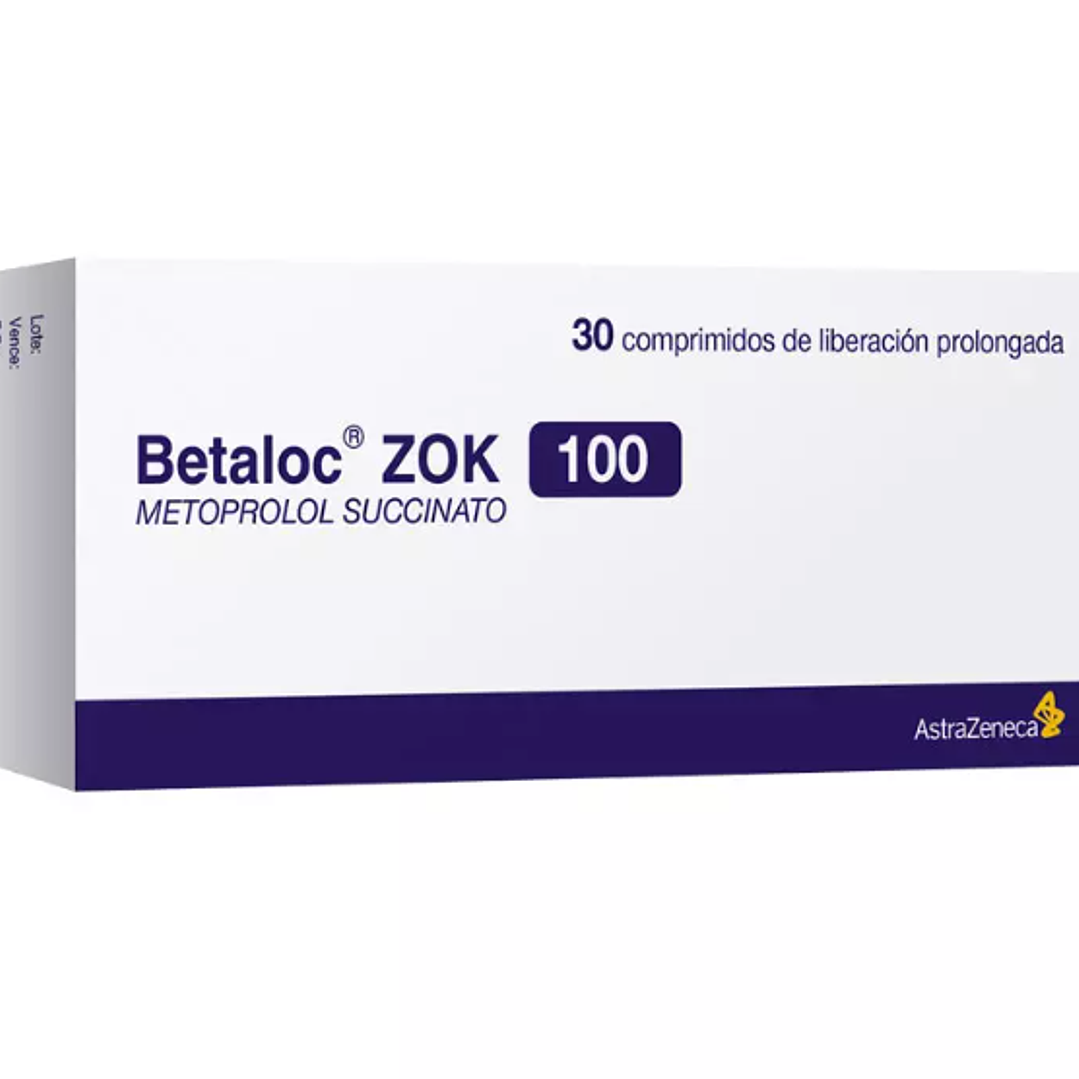 Betaloc ZOK Metoprolol 100 mg 30 Comprimidos de liberación prolongada. 1