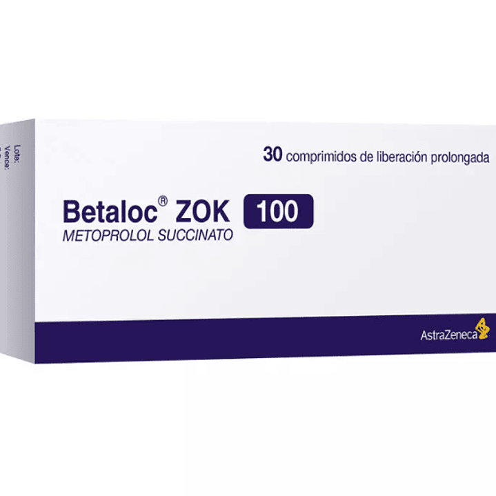 Betaloc ZOK Metoprolol 100 mg 30 Comprimidos de liberación prolongada. 1