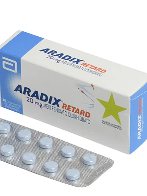 Aradix Retard Metilfenidato 20 mg 30 Comprimidos.Medicamento controlado, venta presencial