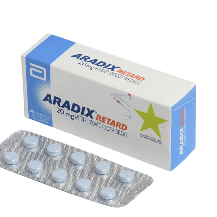 Aradix Retard Metilfenidato 20 mg 30 Comprimidos de liberación prolongada. (Disponible sólo para compra en Local) 1