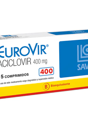 Eurovir (B) Aciclovir 400 mg 15 Comprimidos.