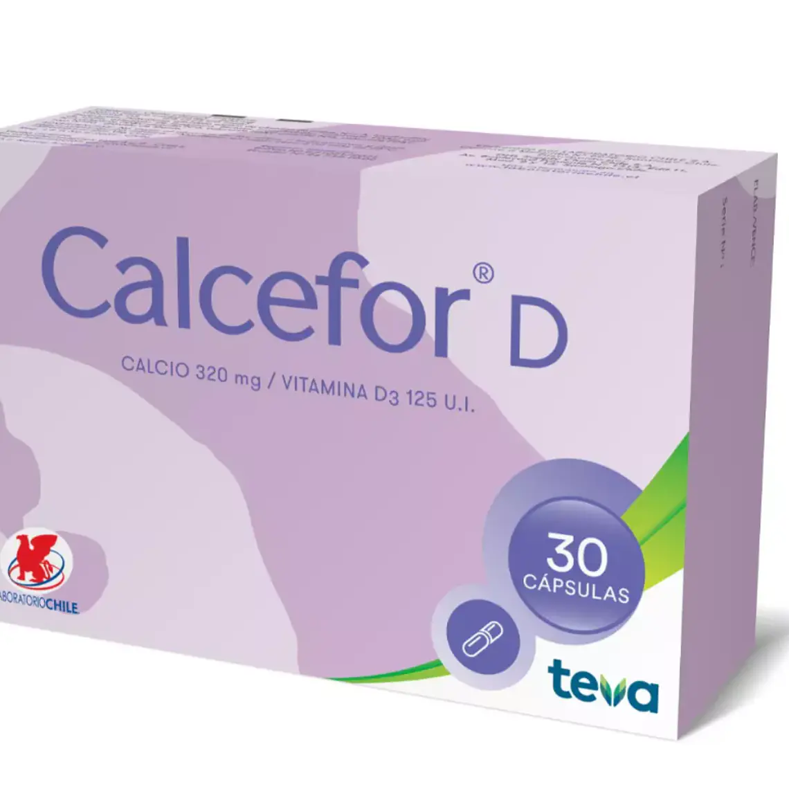 Calcefor D Calcio 320 Vitamina D3125 UI 30 Cápsulas. 1