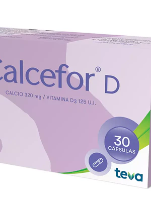 Calcefor D Calcio 320 Vitamina D3125 UI 30 Cápsulas.