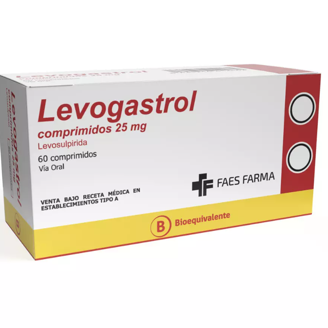 Levogastrol (B) Levosulpirida 25 mg 60 Comprimidos. 1