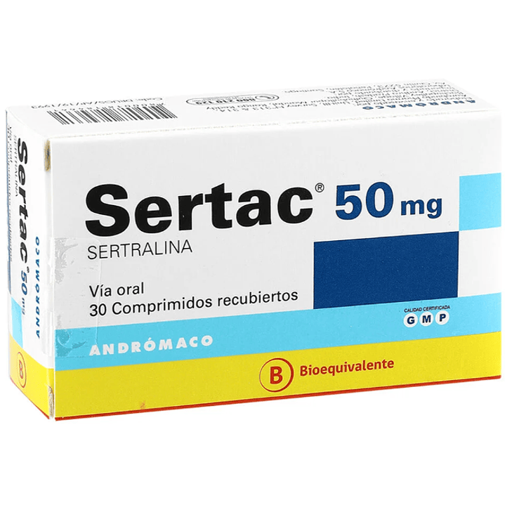 Sertac (B) Sertralina 50 mg 30 Comprimidos recubiertos. 1