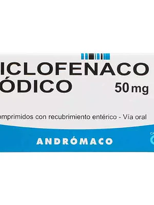 Diclofenaco sódico 50 mg 10 Comprimidos recubiertos.