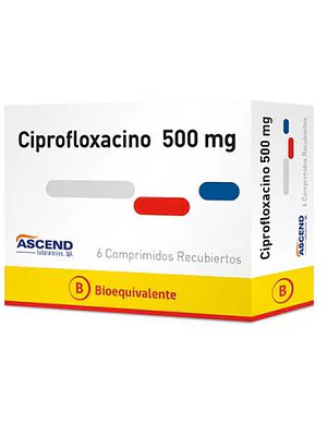 Ciprofloxacino (B) 500 mg 6 Comprimidos recubiertos.