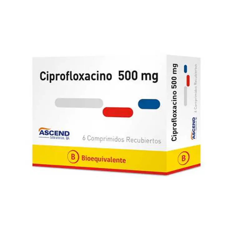 Ciprofloxacino (B) 500 mg 6 Comprimidos recubiertos. 1