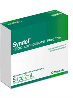 Syndol Ketorolaco 60 mg Inyectable 5 Ampollas 2  ml.