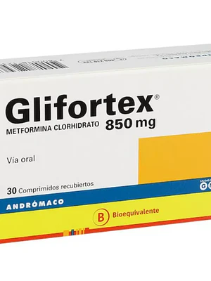 Glifortex (B) Metformina 850 mg 30 Comprimidos.