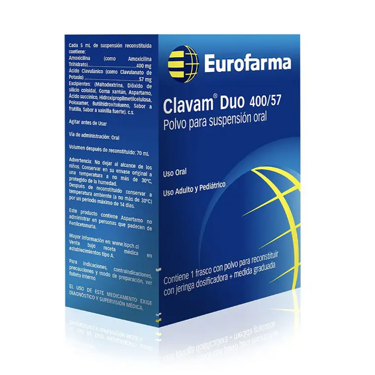 Clavam Duo 400/57 mg/ 5 ml  Polvo para suspensión oral 70 ml. 1