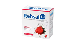 Rehsal 60 Sales Re-hidratantes 8 Sachets sabor frutilla.