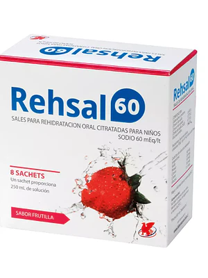 Rehsal 60 Sales Re-hidratantes 8 Sachets sabor frutilla.