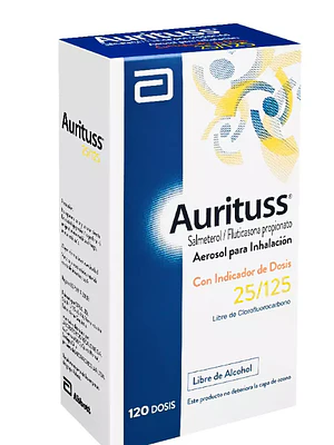 Aurituss Salmeterol, Fluticasona 25 / 125 mcg Inhalador 120 dosis.