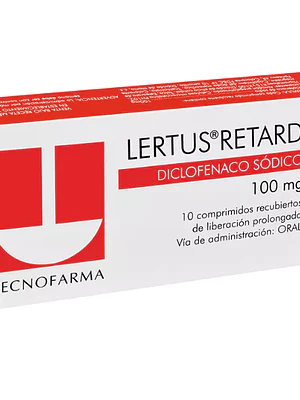 Lertus Retard Diclofenaco 100 mg 10 Comprimidos.