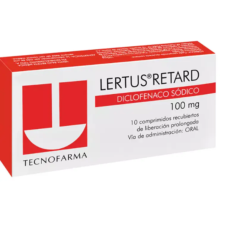 Lertus Retard Diclofenaco 100 mg 10 Comprimidos. 1