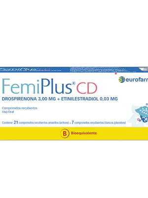 FemiPlus CD (B) Drospirenona, Etiniliestardiol 28 Comprimidos.