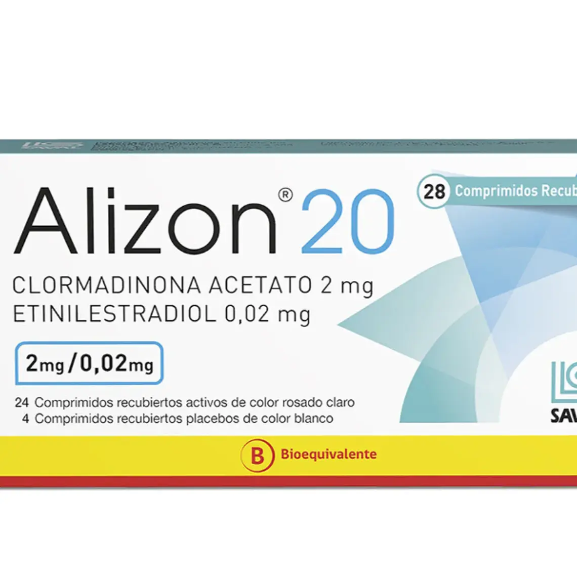 Alizon 20 (B) Clormadinona 2 mg Etinilestradiol 0,02 mg  28 Comprimidos recubiertos. 1