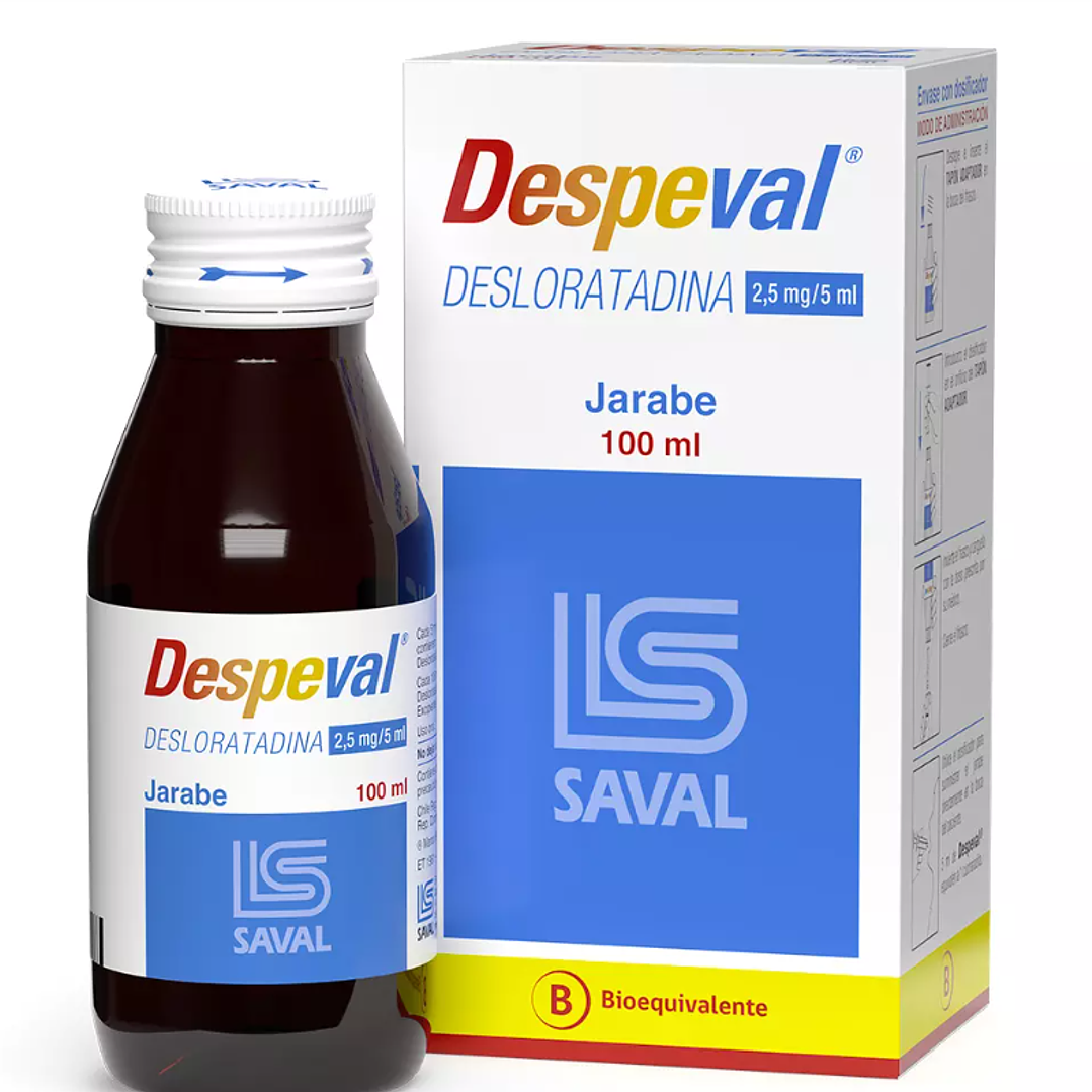 Despeval (B) Desloratadina 2,5 mg / 5 ml. Jarabe 100 ml. 1