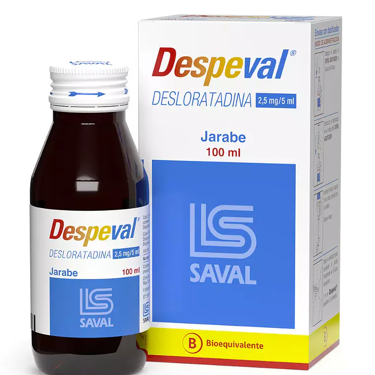 Despeval (B) Desloratadina 2.5 mg / 5 ml Jarabe 100 ml. 1