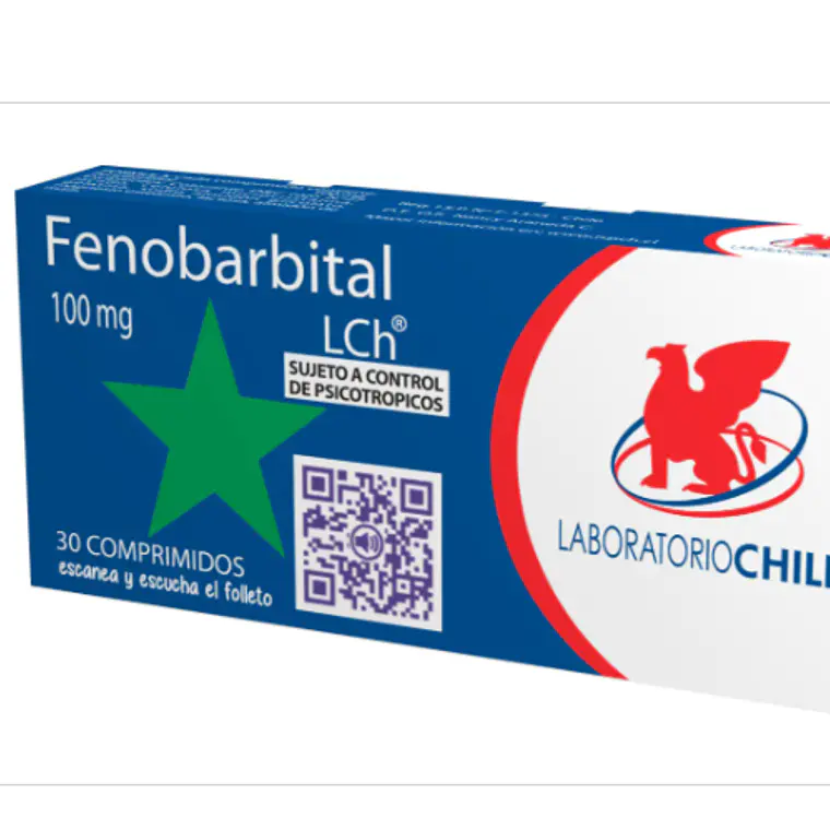 Fenobarbital 100 mg 30 Comprimidos. Medicamento controlado, venta presencial 1