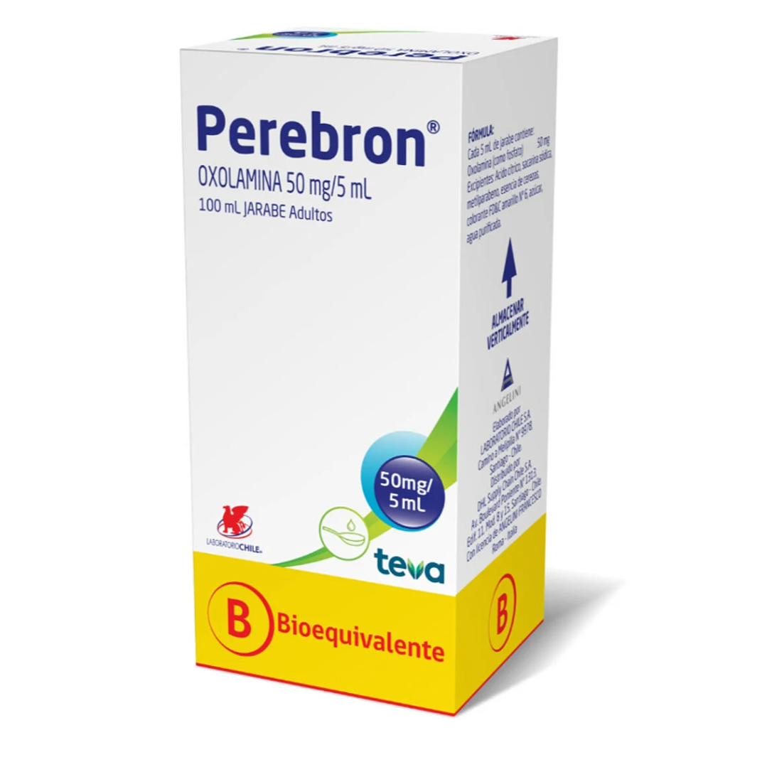Perebron (B) Oxolamina 50 mg Jarabe adultos 100 ml. 1
