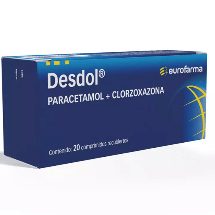 Desdol Paracetamol / Clorzoxazona 20 Comprimidos recubiertos. 1