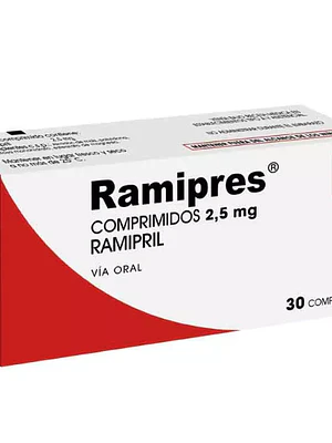 Ramipres Ramipril 2,5 mg 30 Comprimidos.