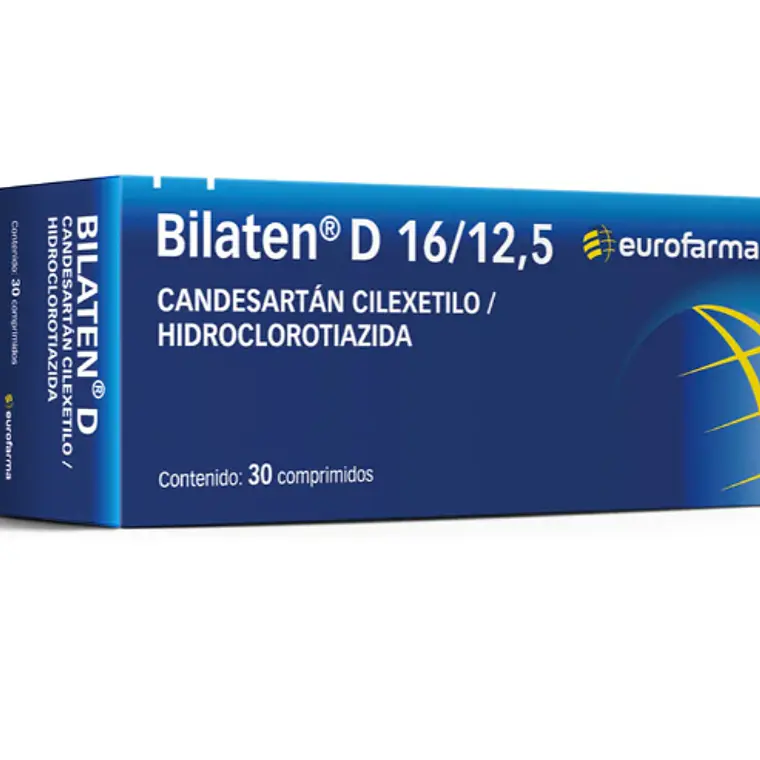 Bilaten D Candesartán, Hidroclorotiazida 16/12,5 mg 30 Comprimidos. 1