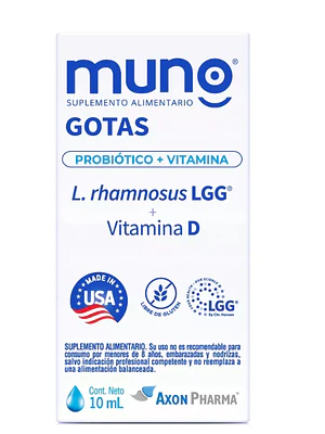 Muno Probiótico+Vitamina D Solución oral gotas 10 ml.