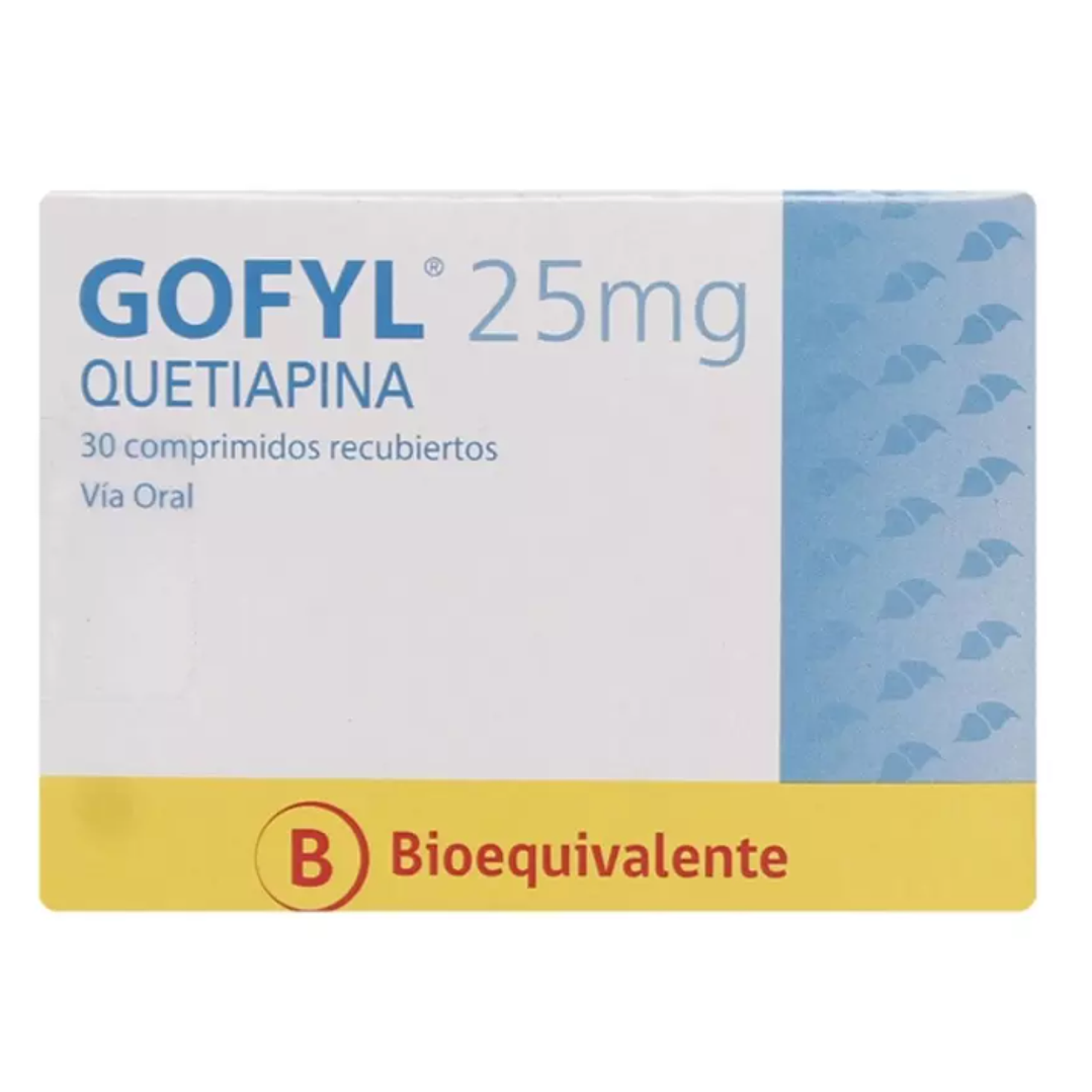 Gofyl (B) Quetiapina 25 mg 30 Comprimidos recubiertos. 1