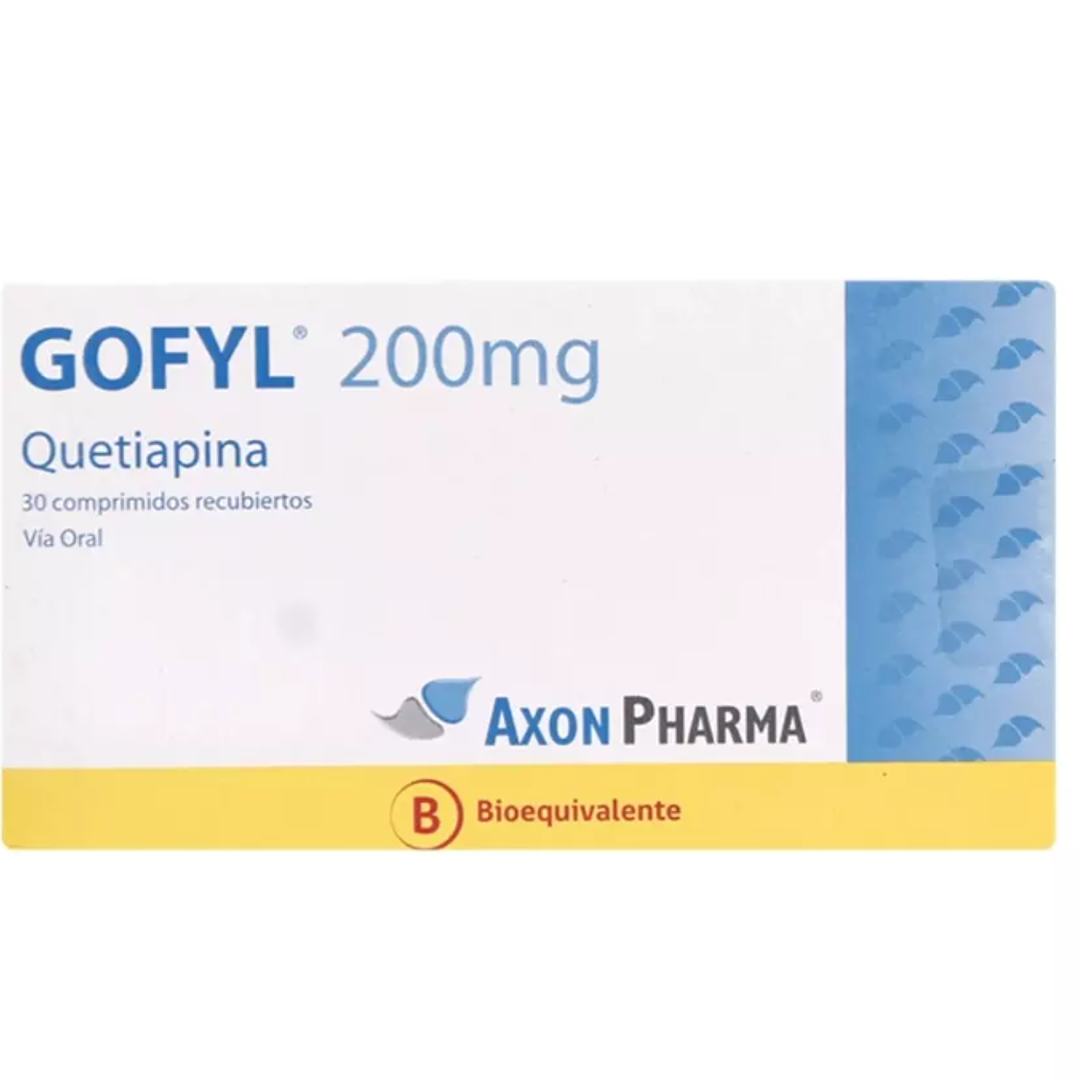 Gofyl (B) Quetiapina 200 mg 30 Comprimidos recubiertos. 1