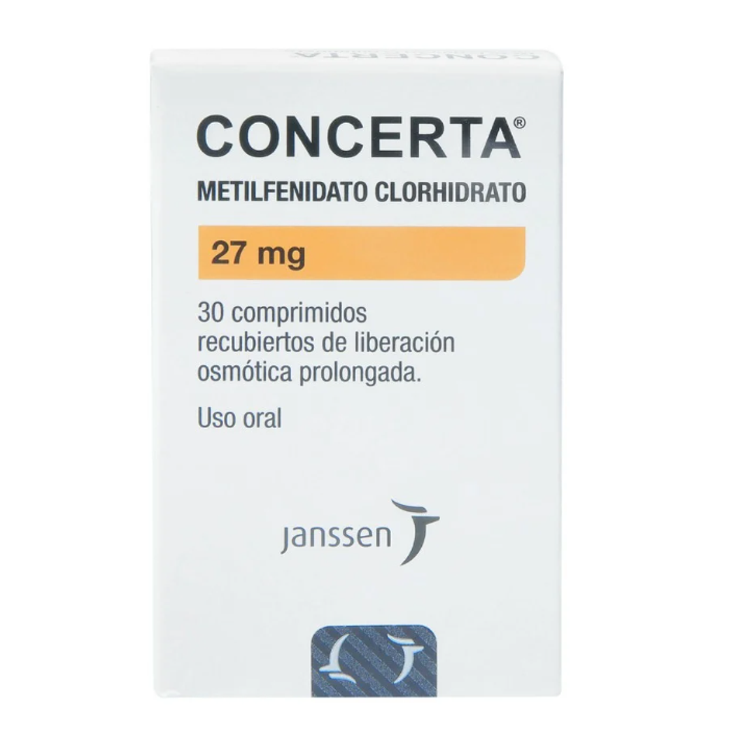 Concerta Metilfenidato 27 mg 30 Tabletas. ( Solo venta en local, medicamento controlado ) 1