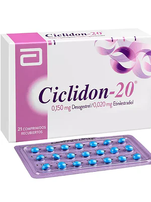 Ciclidon-20 Desogestrel, Etinilestradiol 21 Comprimidos recubiertos.