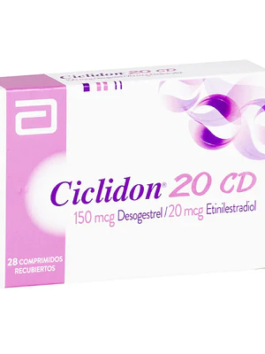 Ciclidon 20 CD Desogestrel Etinilestradiol 28 Comprimidos.