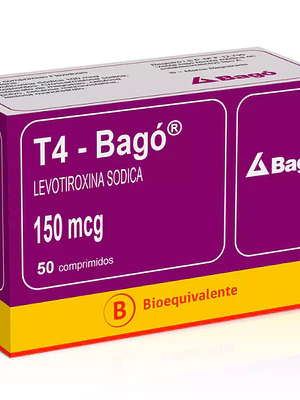 T4 - Bagó (B) Levotiroxina 150 mcg 50 Comprimidos.