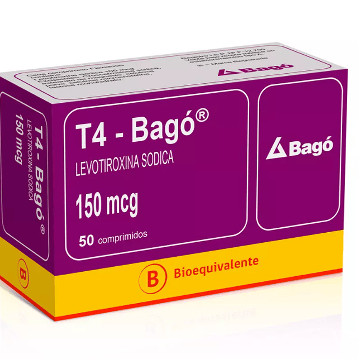 T4 - Bagó (B) Levotiroxina 150 mcg 50 Comprimidos. 1