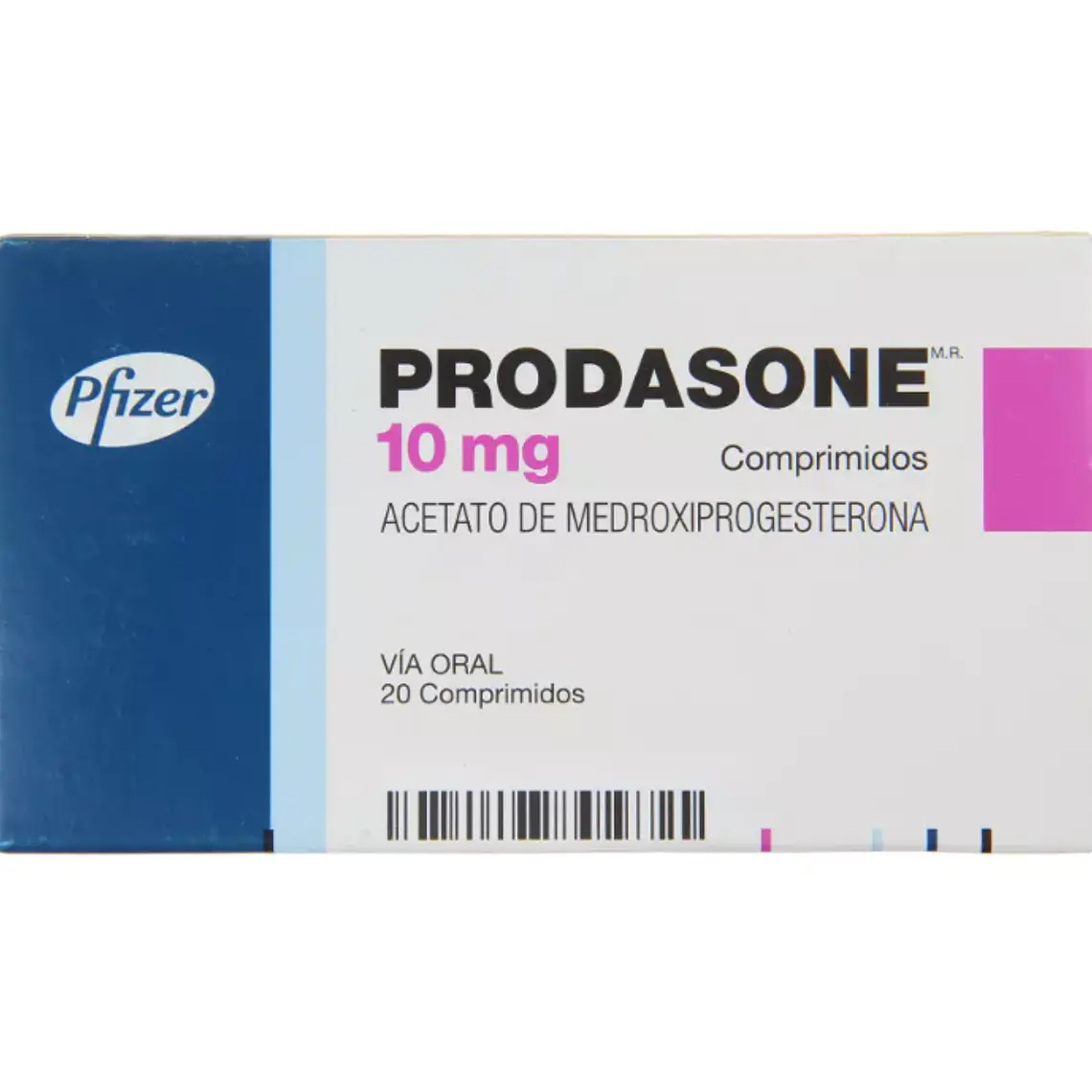 Prodasone Medroxiprogesterona 10 mg por 20 Comprimidos. 1