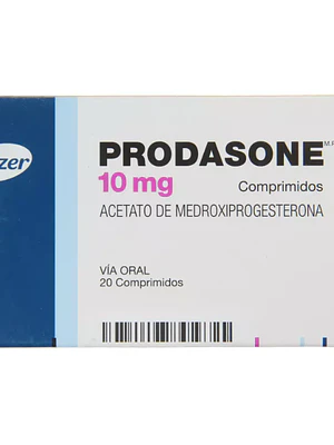 Prodasone Medroxiprogesterona 10 mg por 20 Comprimidos.