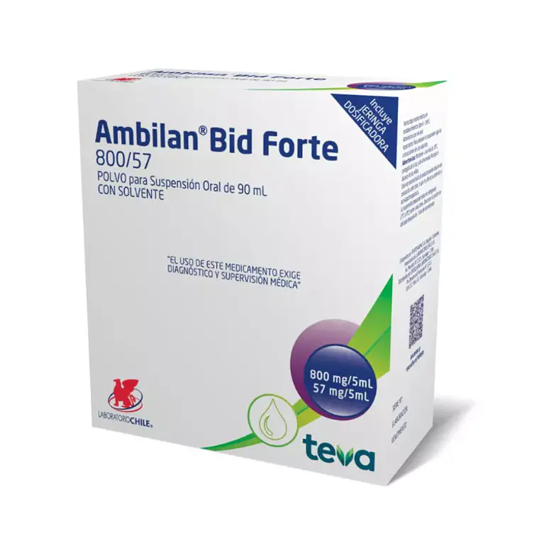Ambilan Bid Forte Amoxicilina / Ácido Clavulánico 800/57 mg Solución oral 90 ml. 1
