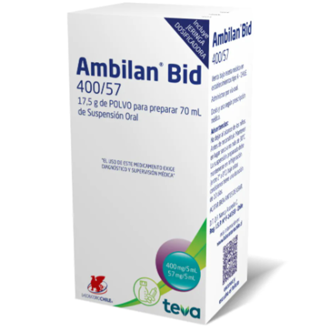 Ambilan Bid 400 / 57 mg Polvo para suspension 70 ml. 1