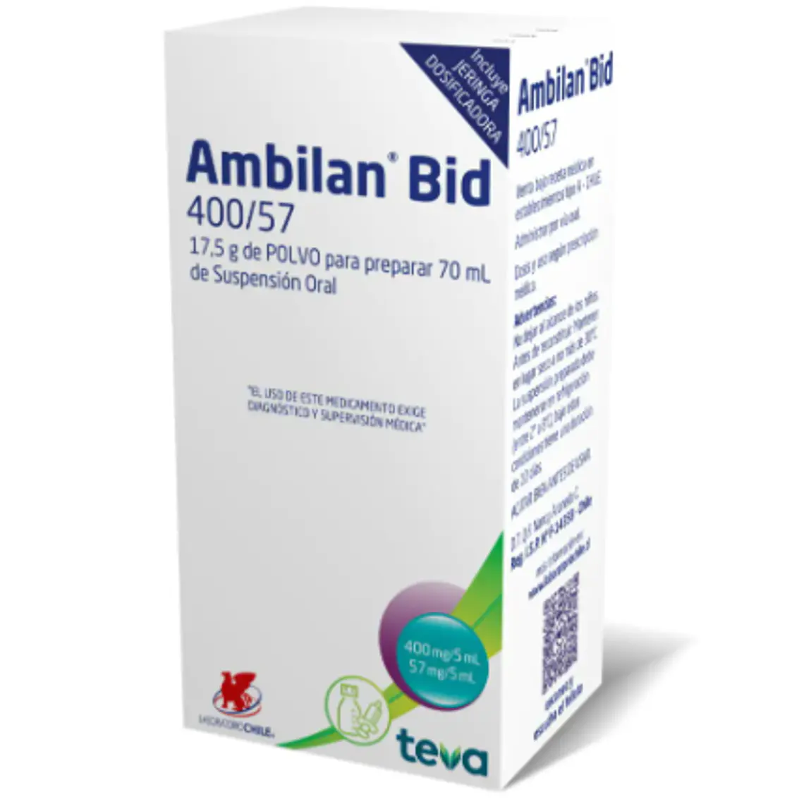 Ambilan Bid 400 / 57 mg Polvo para suspensión  oral 70 ml. 1