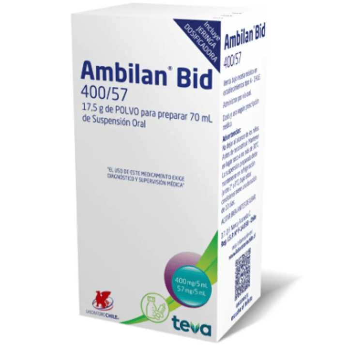 Ambilan Bid 400 / 57 mg Polvo para suspension 70 ml. 1