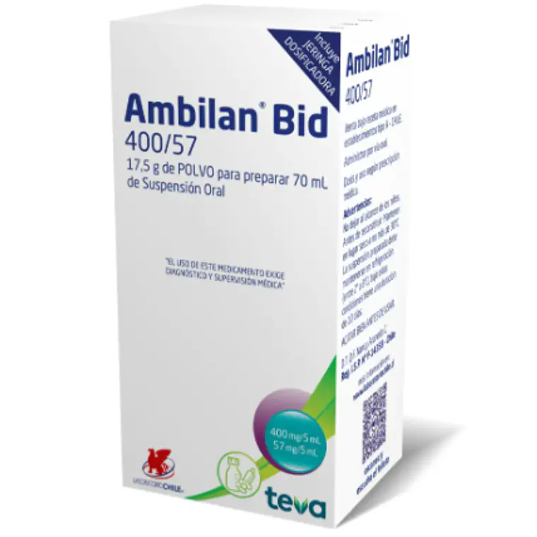 Ambilan Bid 400 / 57 mg Polvo para suspensión  oral 70 ml. 1