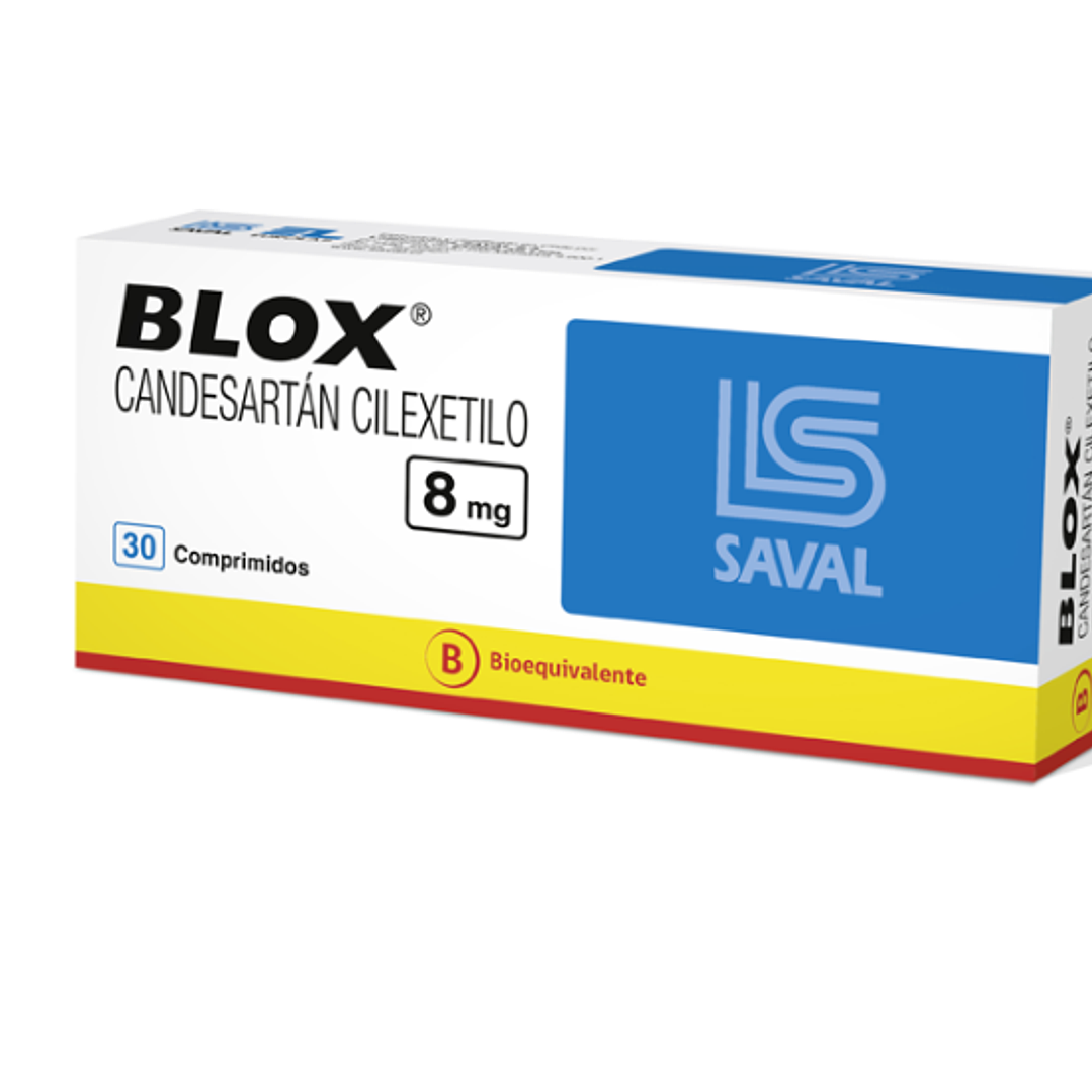 Blox (B) Candesartán 8 mg 30 Comprimidos. 1