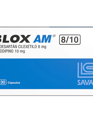 Blox AM Candesartán, Amlodipino 8/10 mg 30 Cápsulas.