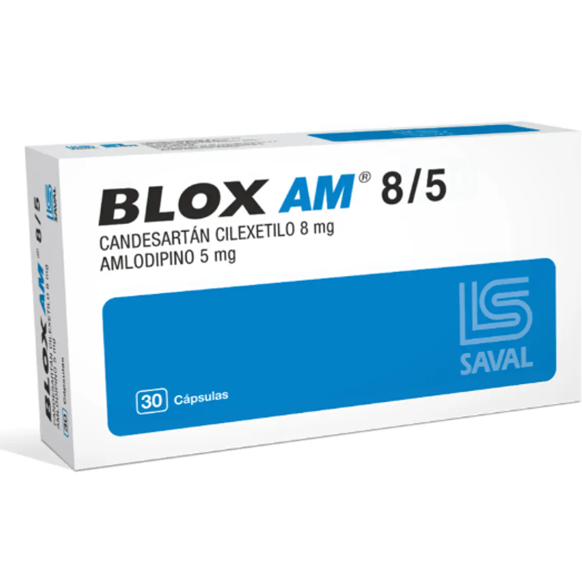 Blox AM Candesartán, Amlodipino 8/5 mg 30 Cápsulas. 1