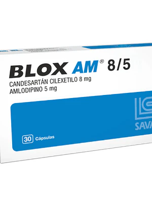 Blox AM Candesartán, Amlodipino 8/5 mg 30 Cápsulas.